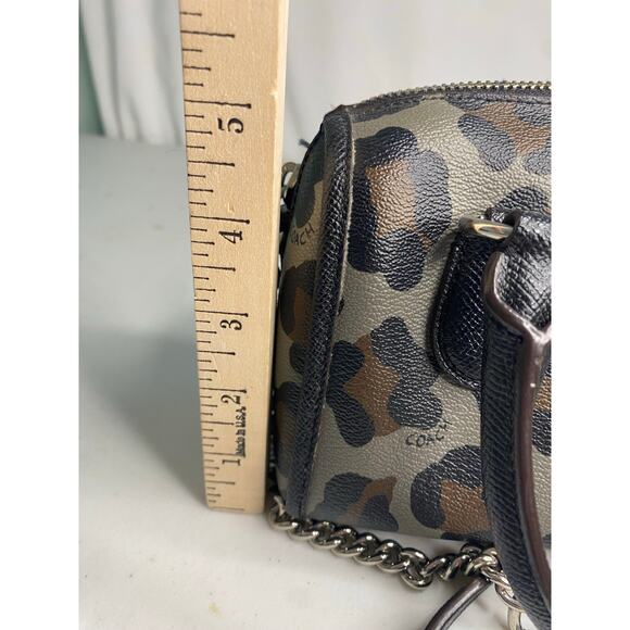 Coach Mini Bennett Satchel Ocelot Print Crossbody Handbag Grey Classic Small - Picture 8 of 16